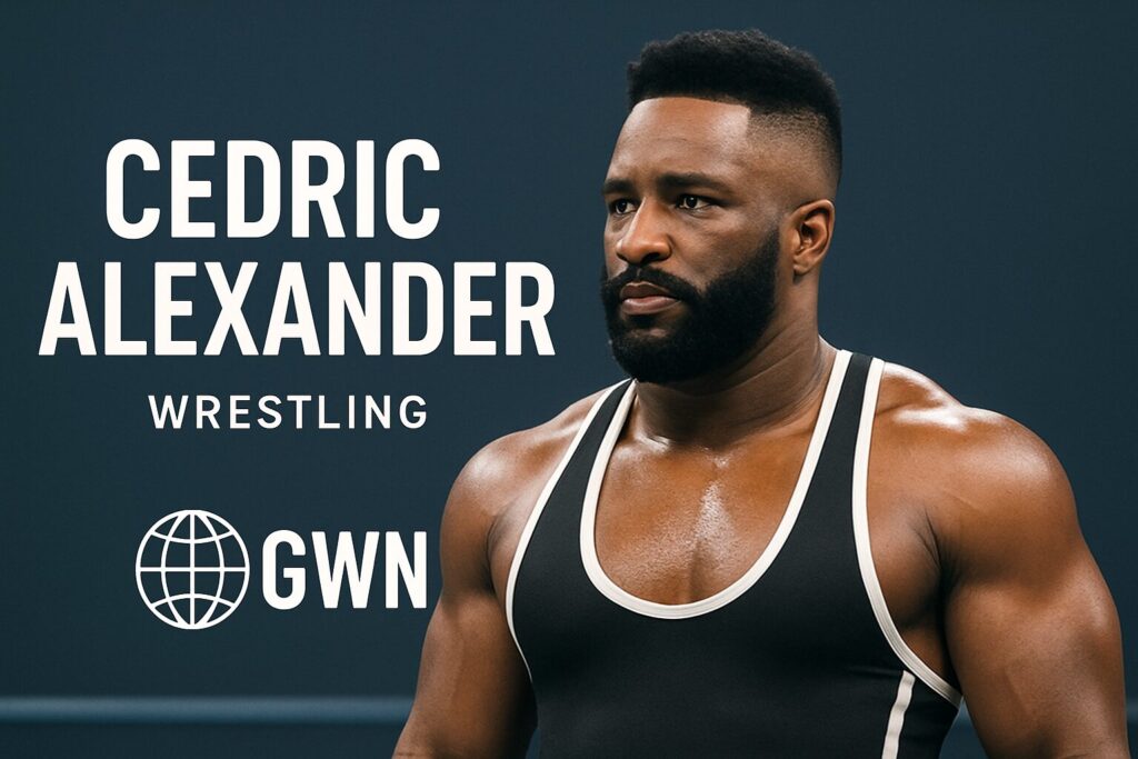 Muscular man with beard in wrestling singlet