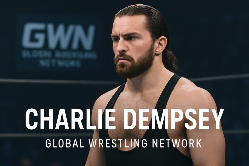 Bearded wrestler with long hair in ring