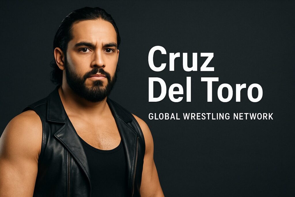 Bearded male wrestler in leather vest