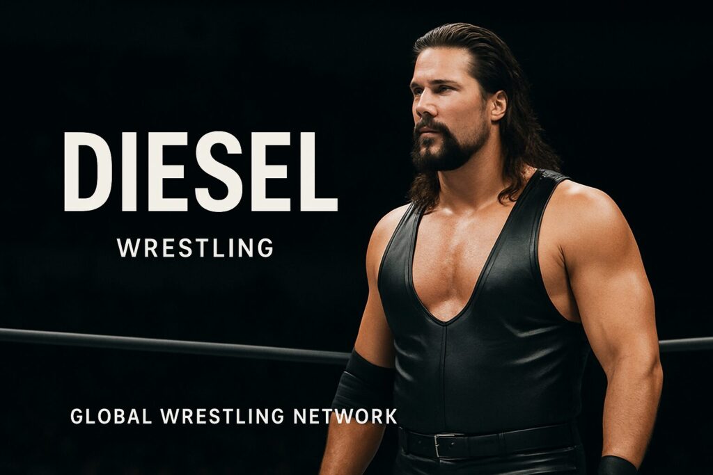 Wrestler in black singlet by ring, DIESEL