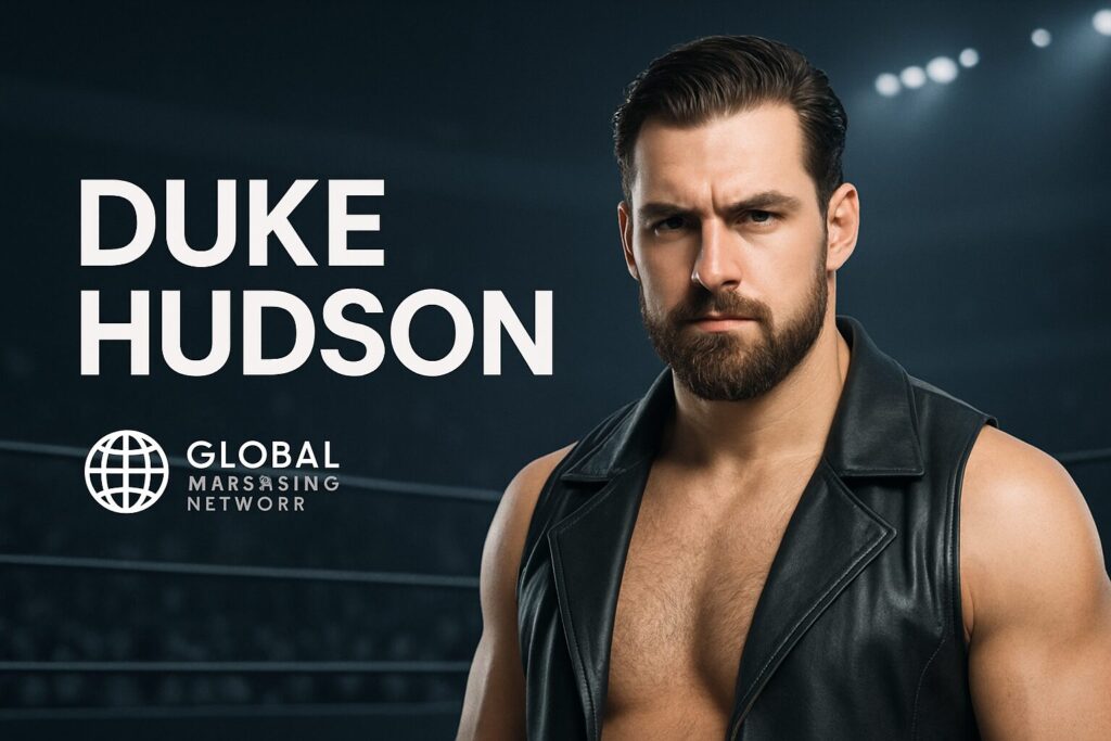 Bearded man Duke Hudson wearing leather vest