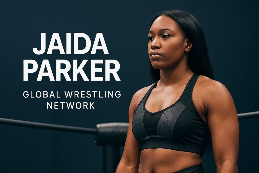 Female wrestler in ring with JAIDA PARKER