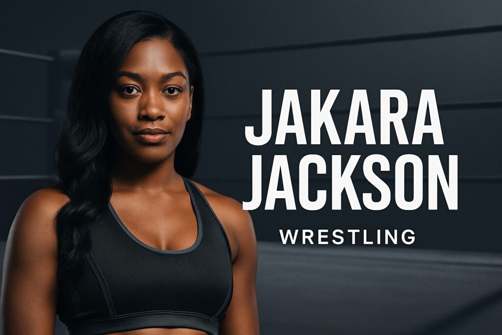 Female wrestler in ring, Jakara Jackson