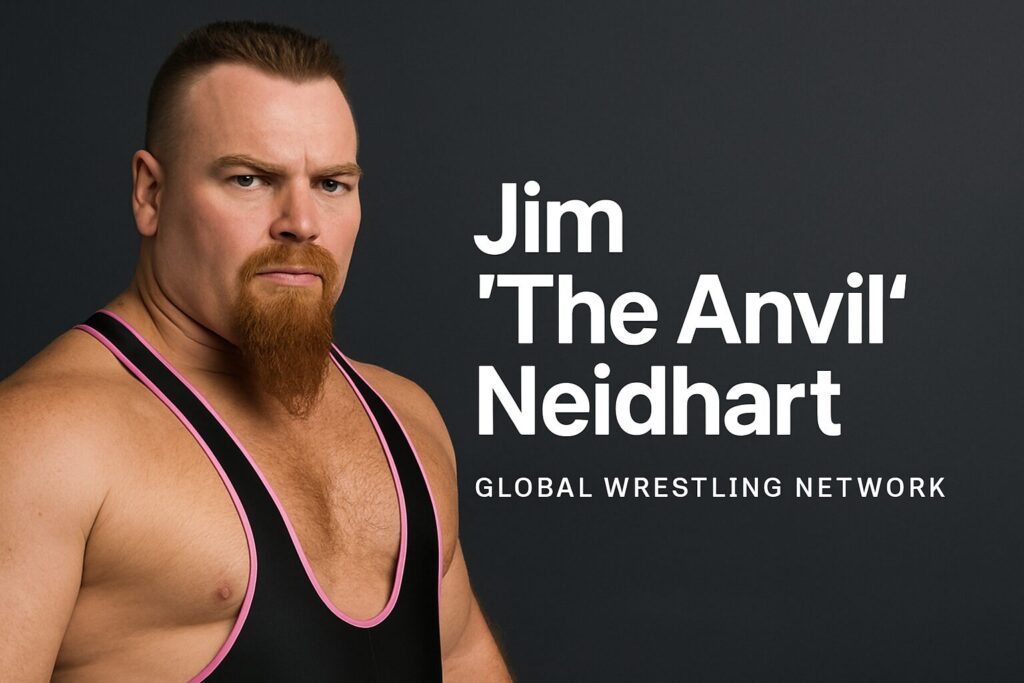 Wrestler in black singlet with red goatee