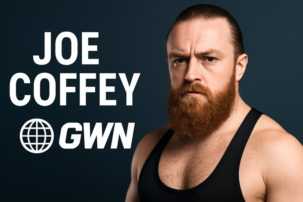 Stern red-bearded man in black tank