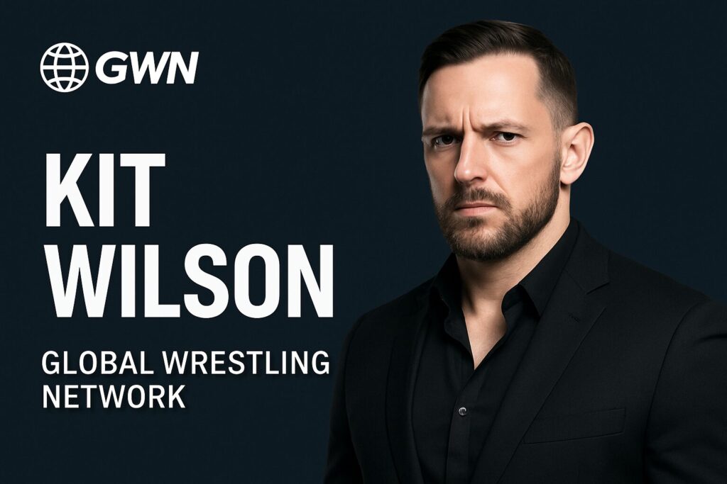 Bearded man in suit beside KIT WILSON