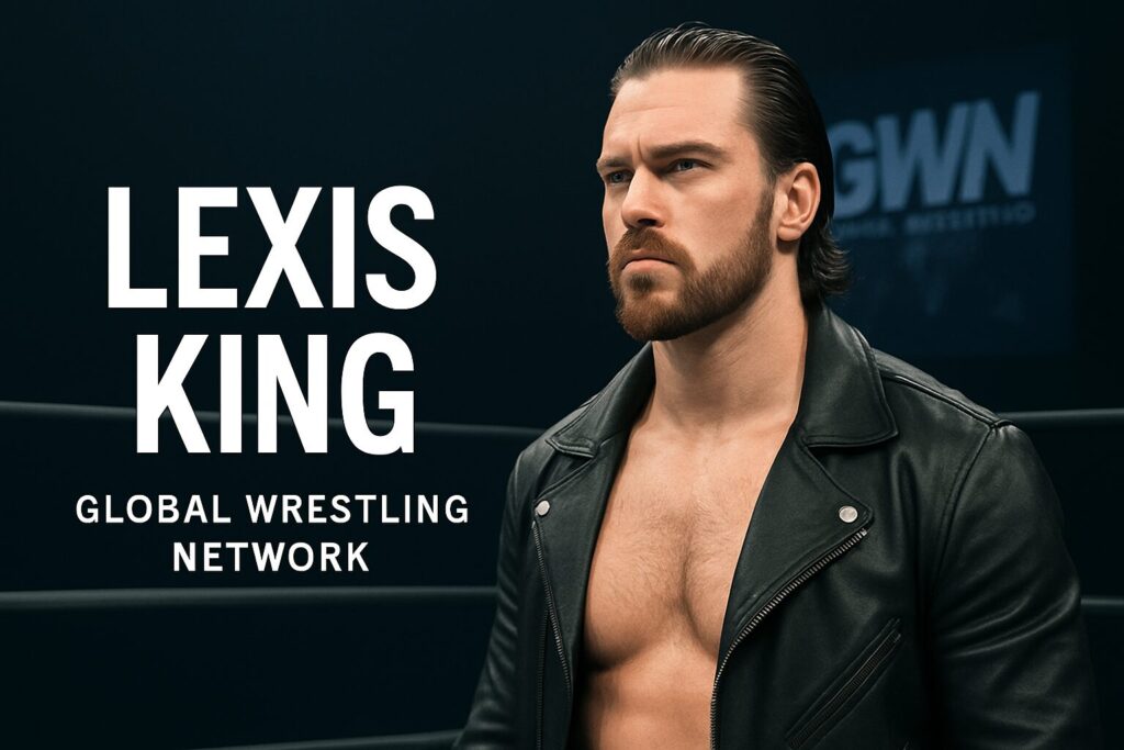 Bearded wrestler in leather jacket, LEXIS KING