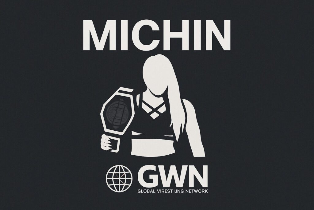 MICHIN logo showing wrestler holding belt.