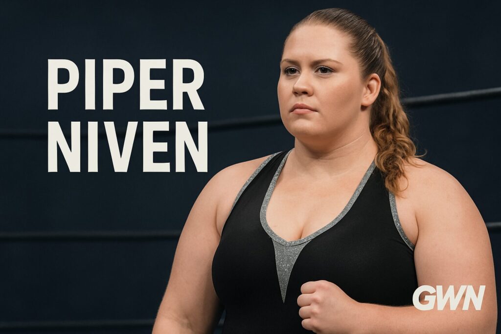 Wrestler in black singlet, clenched fist