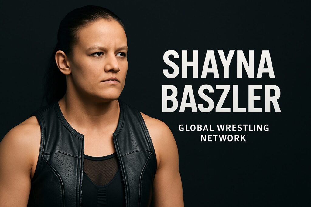 Stern woman wearing black leather vest
