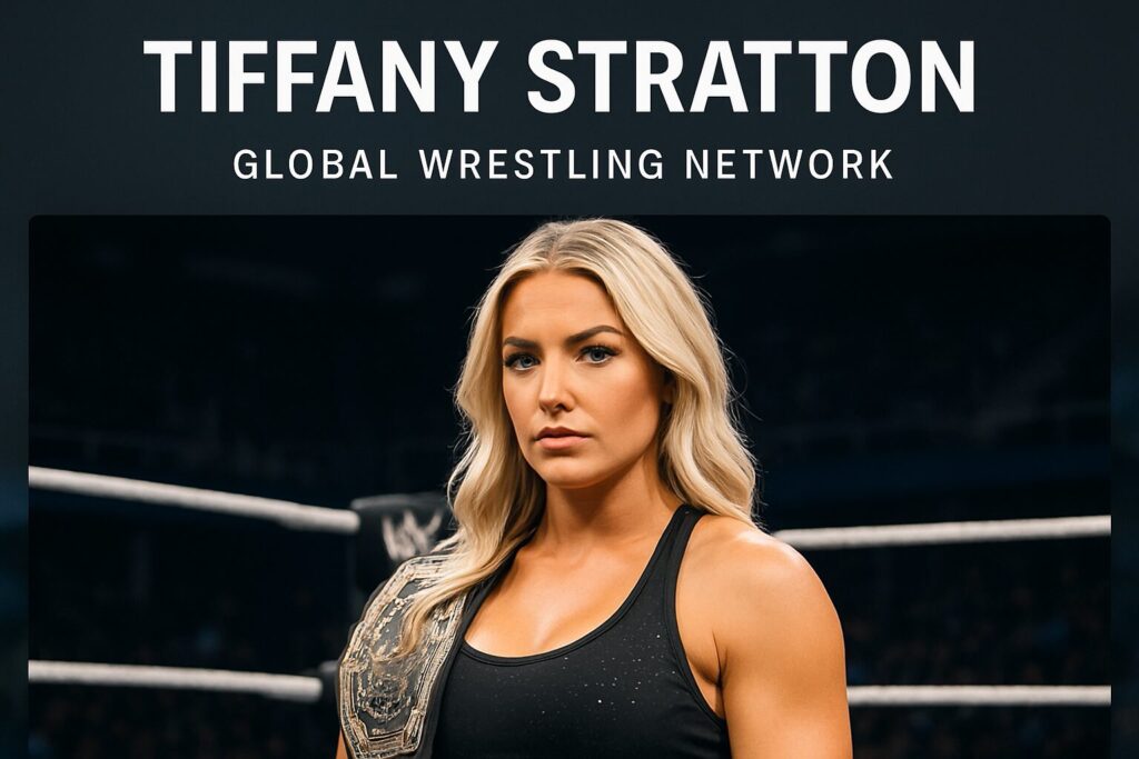 Tiffany Stratton wearing championship belt in ring