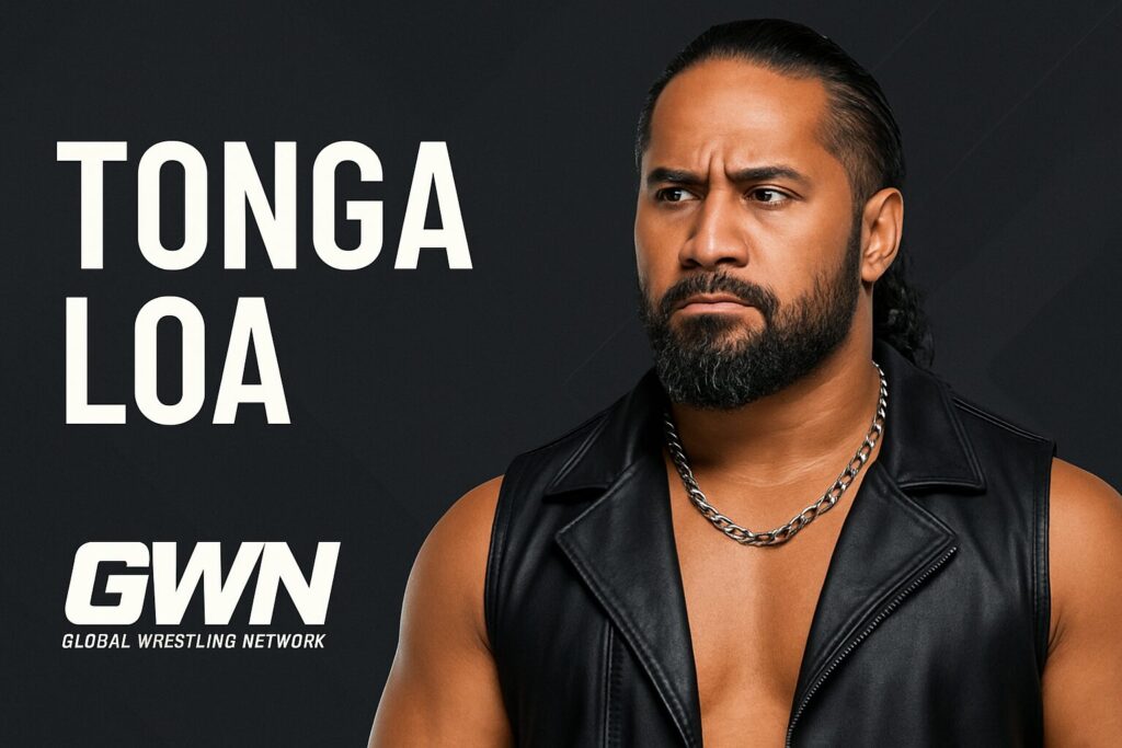 Bearded man in leather vest, "TONGA LOA"